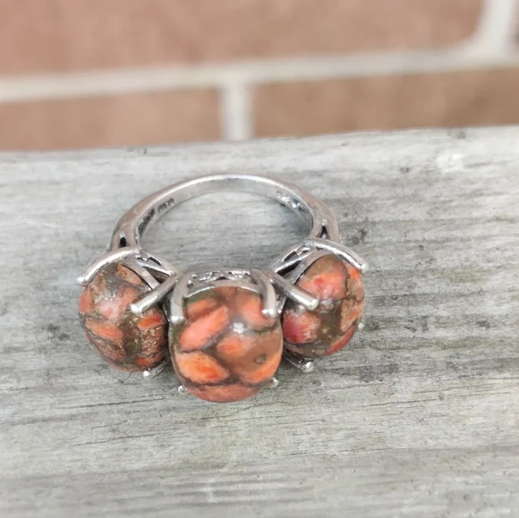 Sterling Orange Mojave Turquoise Ring - Picture 7 of 7